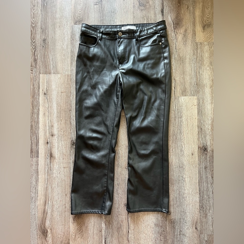 Zara Ankle Crop Leather Pants